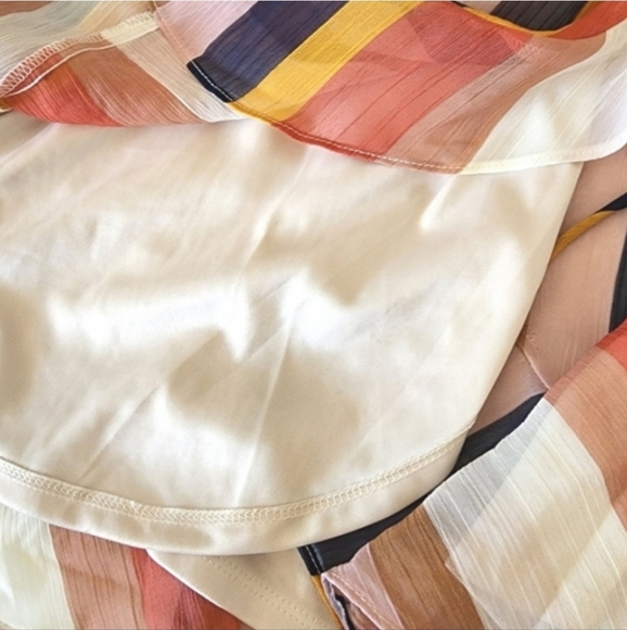 ALL IN FAVOR STRIPED WRAP DRESS. XS - Picture 6 of 6